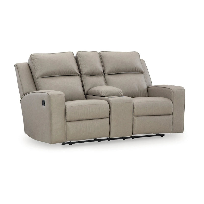 Canapé inclinable deux places avec console, Signature Design by Ashley Lavenhorne - 77 cm (L) x 42 cm (P) x 43 cm (H)