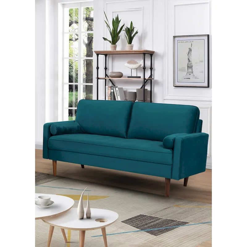 Canapé en velours à pieds fuselés US Pride Furniture 70W