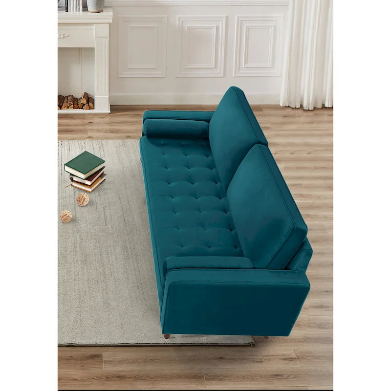 Canapé en velours à pieds fuselés US Pride Furniture 70W
