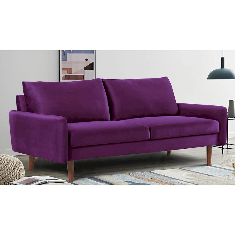 Canapé en velours à pieds fuselés US Pride Furniture 70W