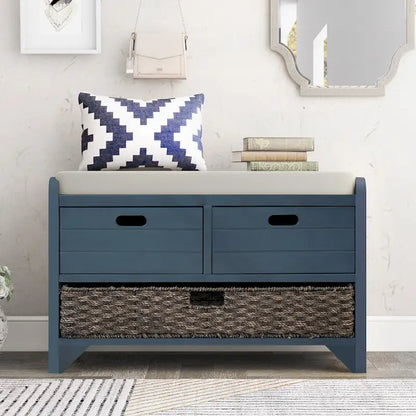 Banc à chaussures entièrement assemblé avec coussin amovible