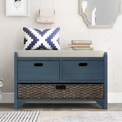 Banc à chaussures entièrement assemblé avec coussin amovible