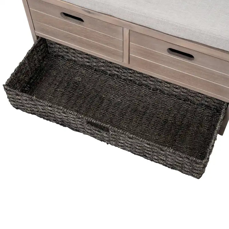 Banc à chaussures entièrement assemblé avec coussin amovible