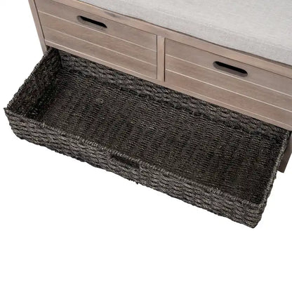 Banc à chaussures entièrement assemblé avec coussin amovible