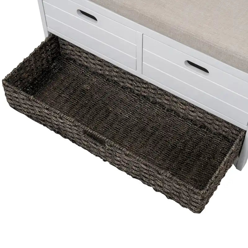 Banc à chaussures entièrement assemblé avec coussin amovible