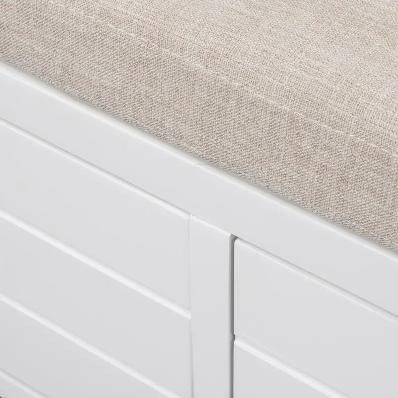 Banc à chaussures entièrement assemblé avec coussin amovible