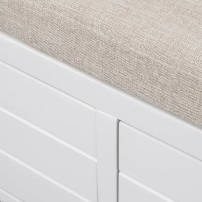 Banc à chaussures entièrement assemblé avec coussin amovible