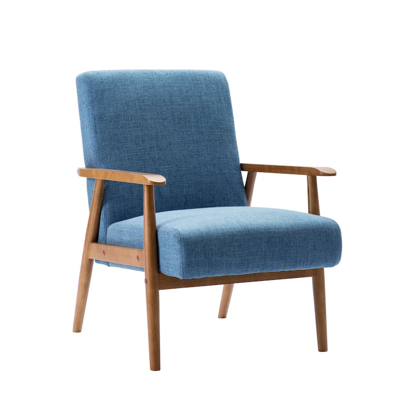 Fauteuil d'appoint Porthos Home Gelso en tissu avec pieds en bois d'hévéa