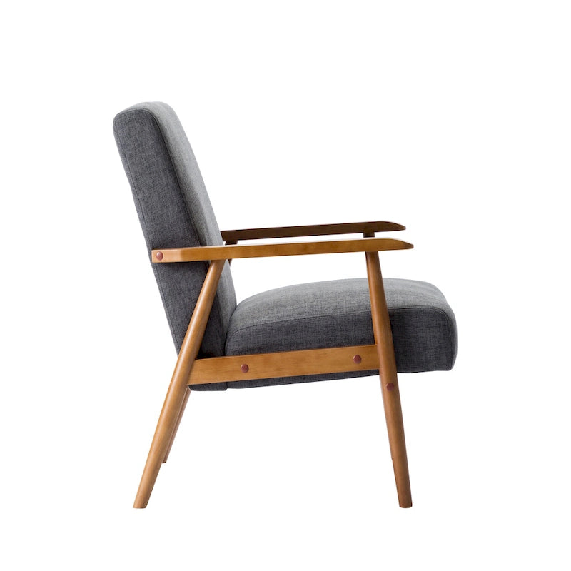 Fauteuil d'appoint Porthos Home Gelso en tissu avec pieds en bois d'hévéa