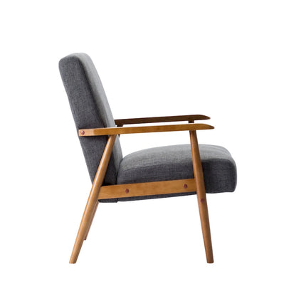 Fauteuil d'appoint Porthos Home Gelso en tissu avec pieds en bois d'hévéa