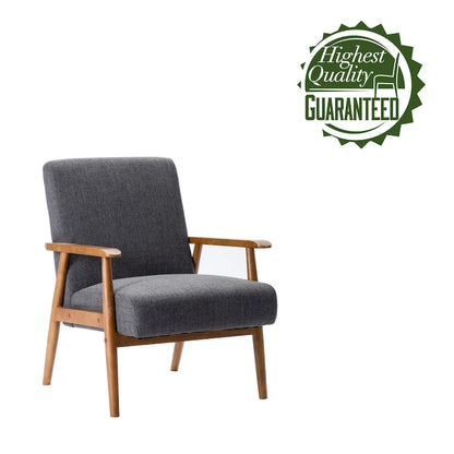 Fauteuil d'appoint Porthos Home Gelso en tissu avec pieds en bois d'hévéa