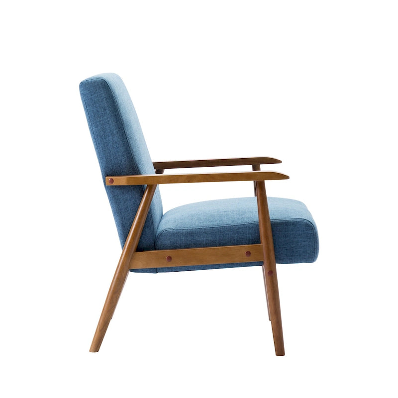 Fauteuil d'appoint Porthos Home Gelso en tissu avec pieds en bois d'hévéa