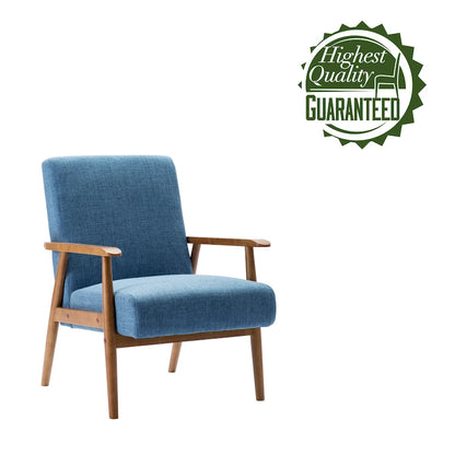Fauteuil d'appoint Porthos Home Gelso en tissu avec pieds en bois d'hévéa
