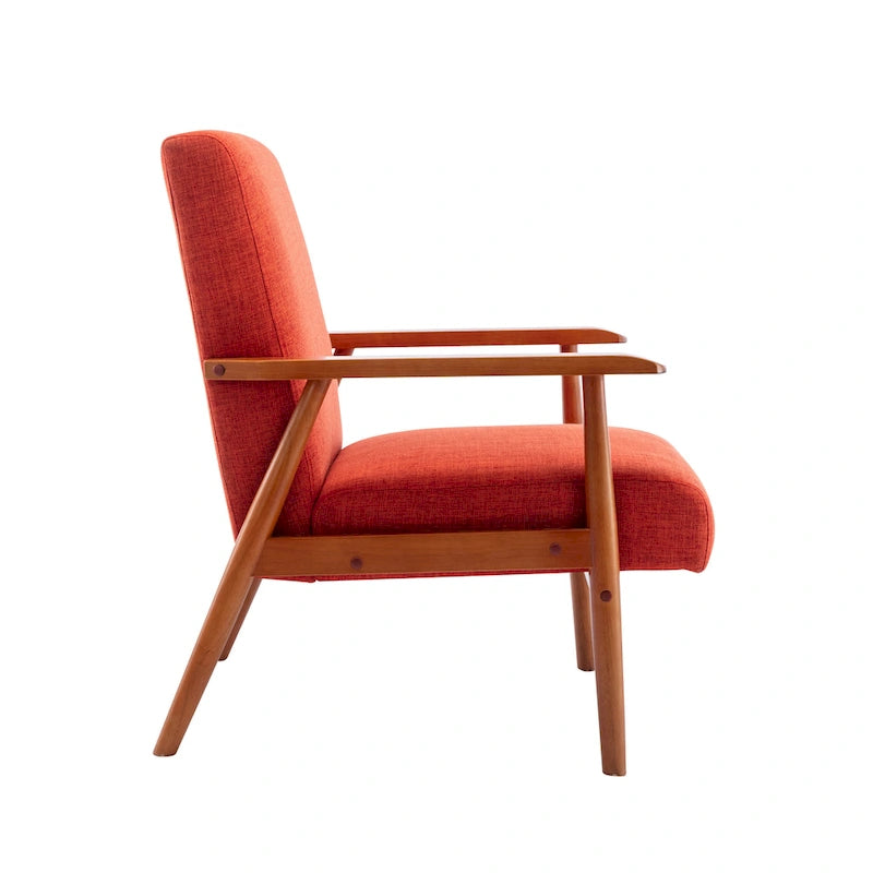Fauteuil d'appoint Porthos Home Gelso en tissu avec pieds en bois d'hévéa