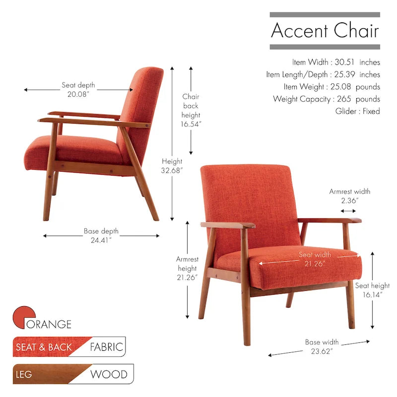 Fauteuil d'appoint Porthos Home Gelso en tissu avec pieds en bois d'hévéa