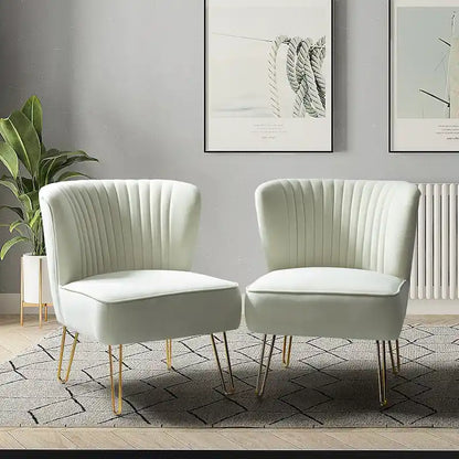 Ensemble de 2 chaises d'appoint rembourrées Barto avec dossier capitonné par HULALA HOME