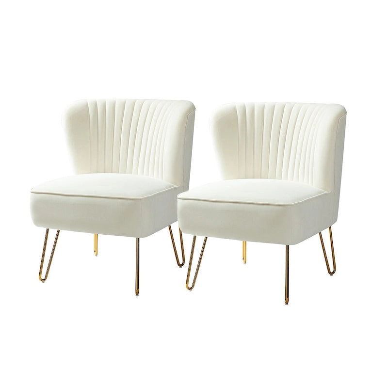 Ensemble de 2 chaises d'appoint rembourrées Barto avec dossier capitonné par HULALA HOME