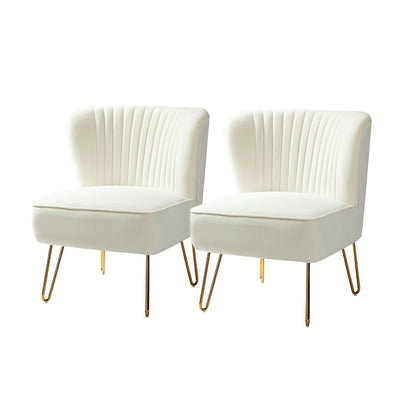 Ensemble de 2 chaises d'appoint rembourrées Barto avec dossier capitonné par HULALA HOME