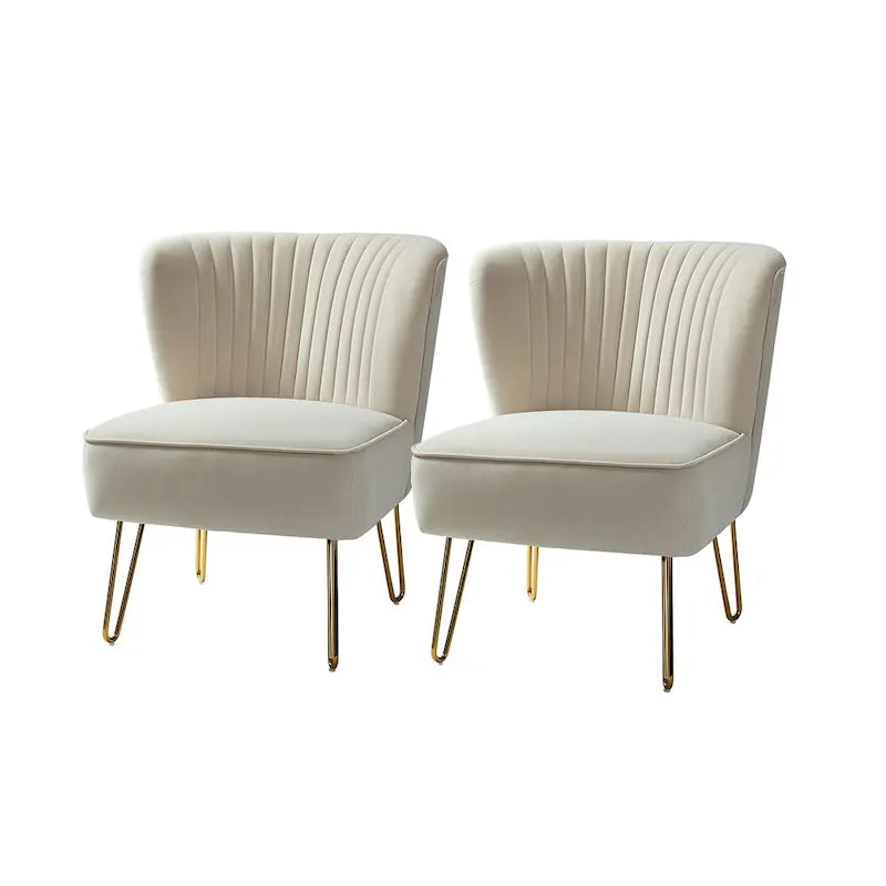 Ensemble de 2 chaises d'appoint rembourrées Barto avec dossier capitonné par HULALA HOME