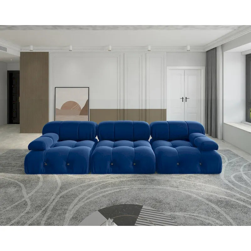 Canapé d'angle modulable convertible, canapé moderne en velours 3 places pour salon, appartement