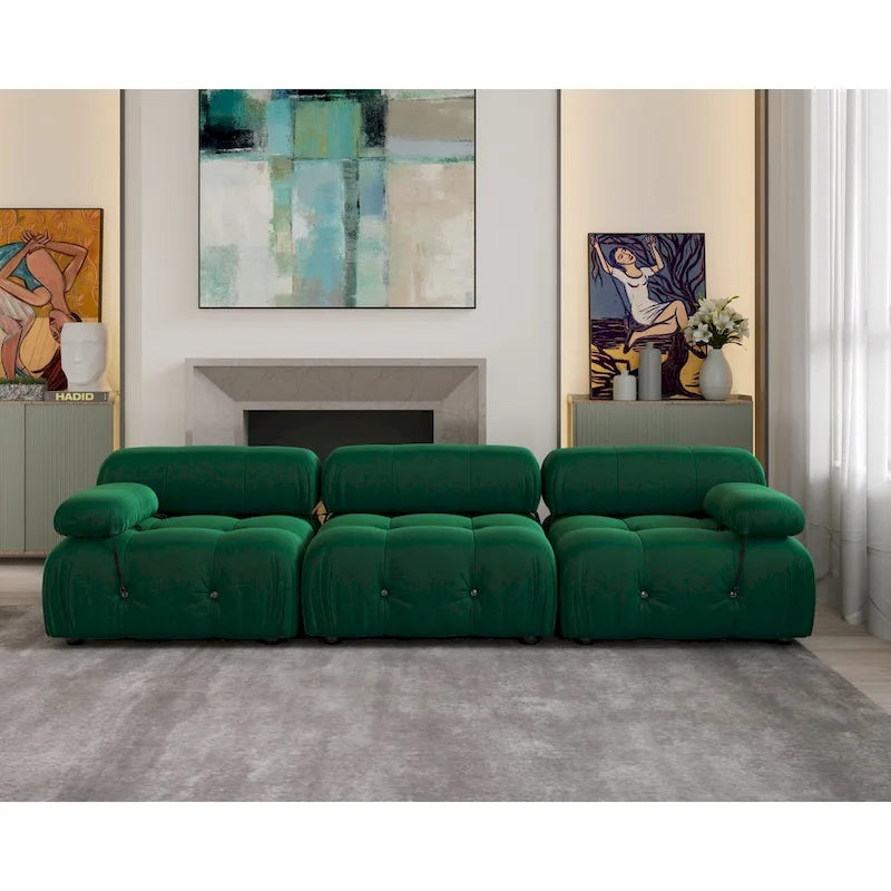 Canapé d'angle modulable convertible, canapé moderne en velours 3 places pour salon, appartement
