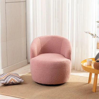 Fauteuil pivotant Teddy en tissu, fauteuil tonneau