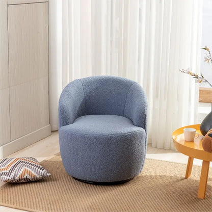 Fauteuil pivotant Teddy en tissu, fauteuil tonneau
