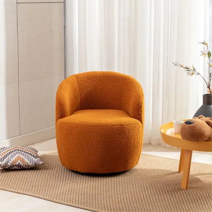 Fauteuil pivotant Teddy en tissu, fauteuil tonneau