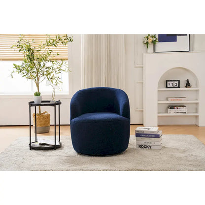 Fauteuil pivotant Teddy en tissu, fauteuil tonneau