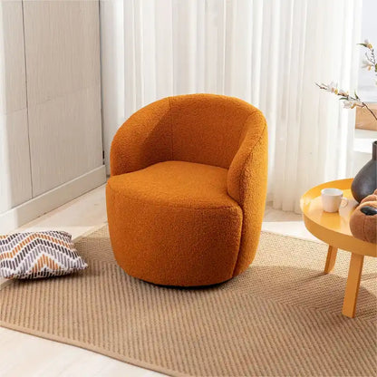 Fauteuil pivotant Teddy en tissu, fauteuil tonneau