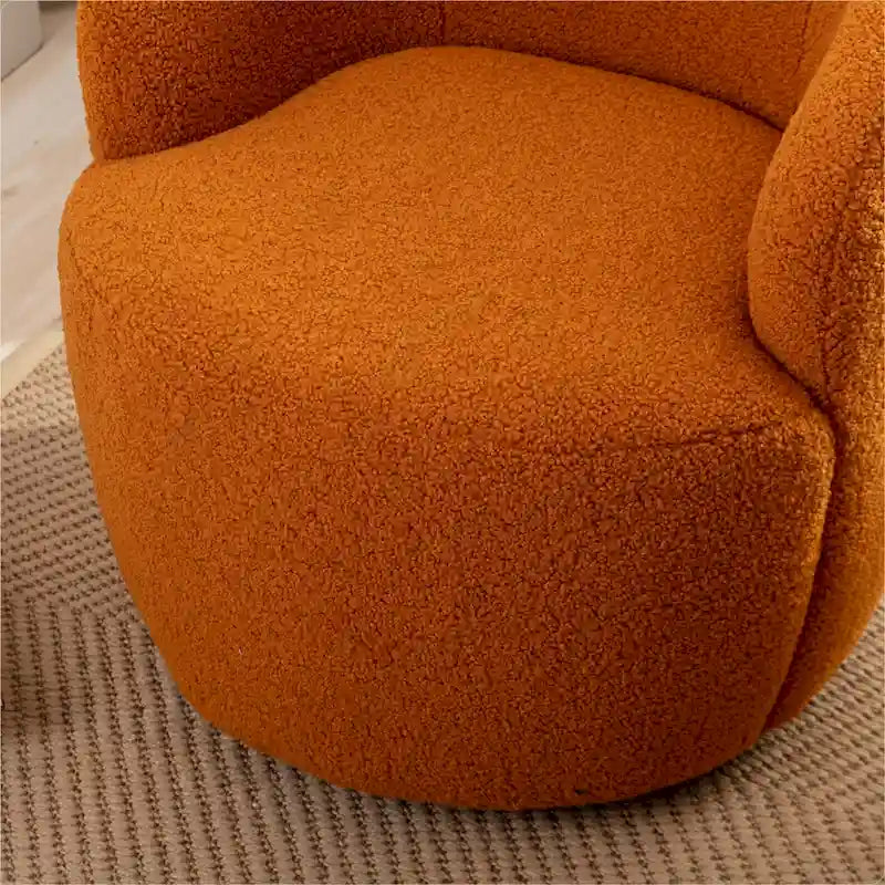 Fauteuil pivotant Teddy en tissu, fauteuil tonneau