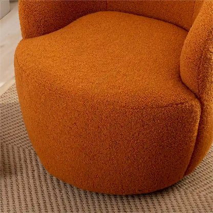 Fauteuil pivotant Teddy en tissu, fauteuil tonneau