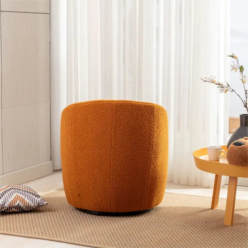 Fauteuil pivotant Teddy en tissu, fauteuil tonneau