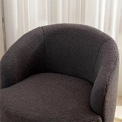 Fauteuil pivotant Teddy en tissu, fauteuil tonneau