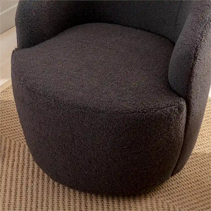 Fauteuil pivotant Teddy en tissu, fauteuil tonneau