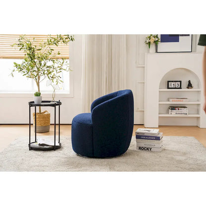Fauteuil pivotant Teddy en tissu, fauteuil tonneau