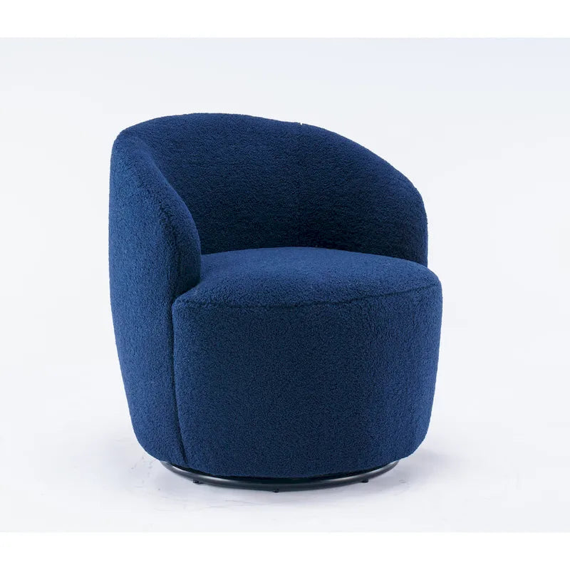 Fauteuil pivotant Teddy en tissu, fauteuil tonneau