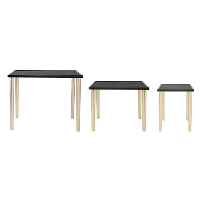 Tables d'appoint gigognes bicolores A&amp;B Home - Lot de 3 - Noir/Or
