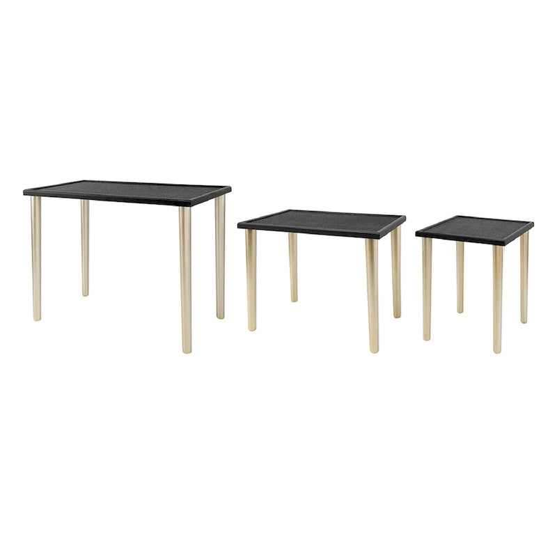 Tables d'appoint gigognes bicolores A&amp;B Home - Lot de 3 - Noir/Or