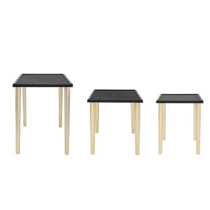 Tables d'appoint gigognes bicolores A&amp;B Home - Lot de 3 - Noir/Or