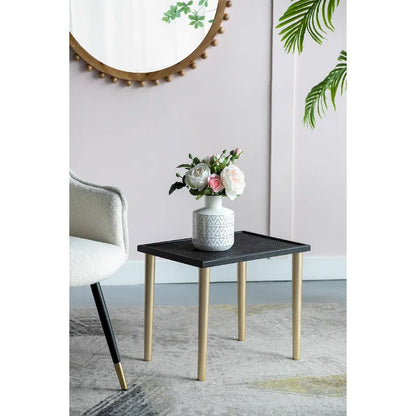 Tables d'appoint gigognes bicolores A&amp;B Home - Lot de 3 - Noir/Or