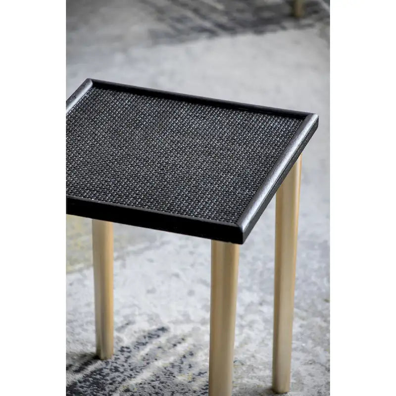 Tables d'appoint gigognes bicolores A&amp;B Home - Lot de 3 - Noir/Or
