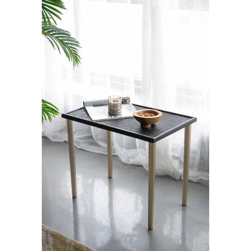 Tables d'appoint gigognes bicolores A&amp;B Home - Lot de 3 - Noir/Or