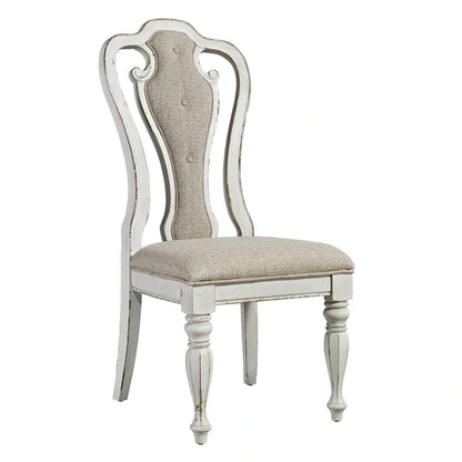 Ensemble de table à pieds 7 pièces Magnolia Manor Antique White Weathered Bark
