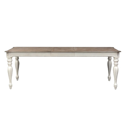 Ensemble de table à pieds 7 pièces Magnolia Manor Antique White Weathered Bark