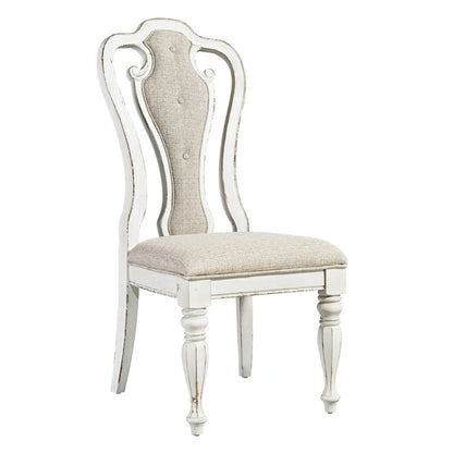Ensemble de table à pieds 7 pièces Magnolia Manor Antique White Weathered Bark