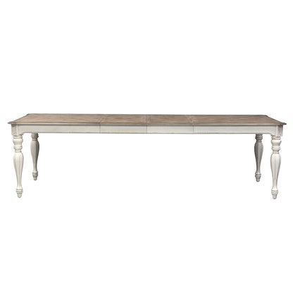Ensemble de table à pieds 7 pièces Magnolia Manor Antique White Weathered Bark