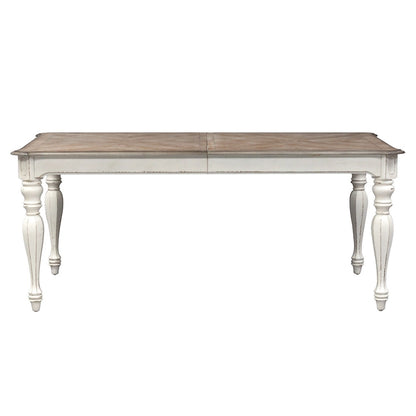 Ensemble de table à pieds 7 pièces Magnolia Manor Antique White Weathered Bark