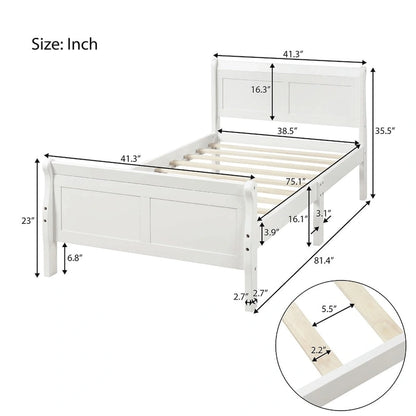 Lit traîneau double en bois Harper &amp; Bright Designs avec tête et pied de lit