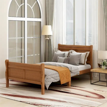 Lit traîneau double en bois Harper &amp; Bright Designs avec tête et pied de lit